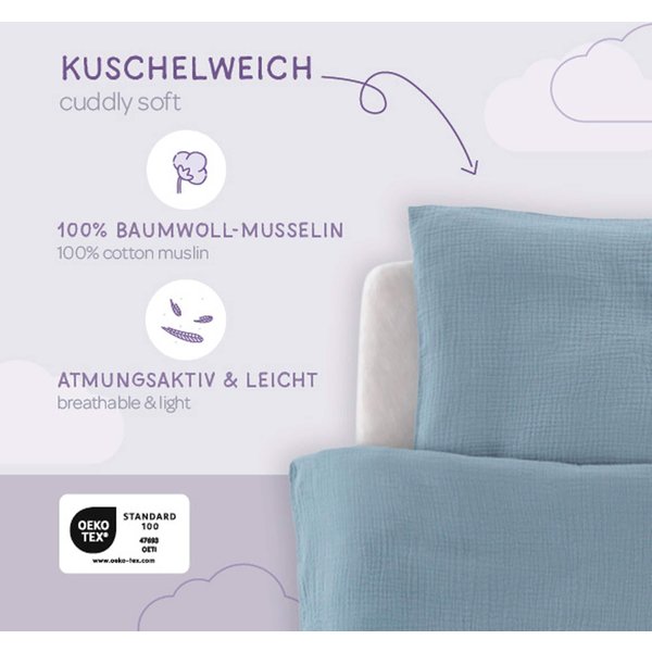 Träumeland Bettwäsche Baumwollmusselin 40x60 / 100x135 cm