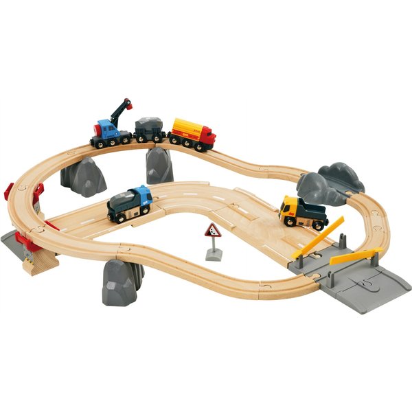 Brio Eisenbahn-Set Steinverlade Set, Straßen & Schienen