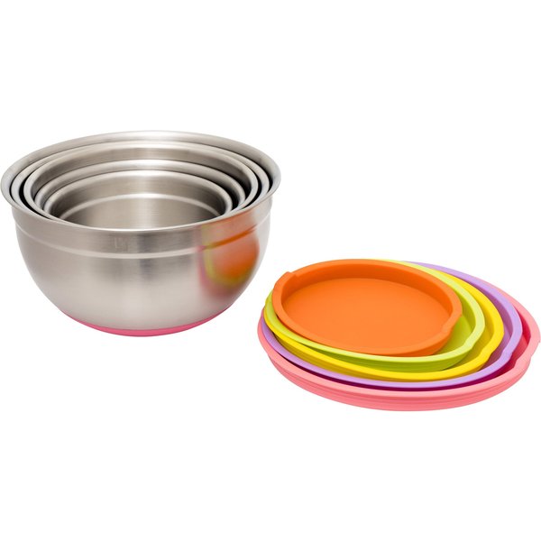 Schüssel-Set, Edelstahl mit Silikonboden, 5-teilig