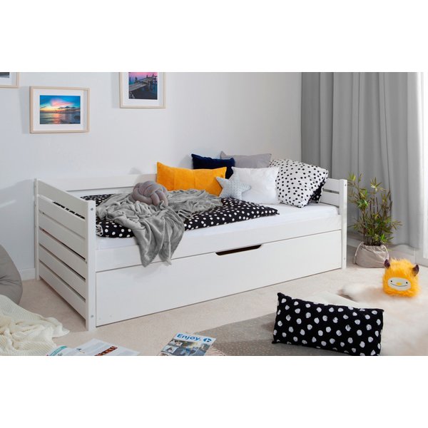 Ticaa Sofabett Naomi inkl. Ausziehbett, 100x200, Weiß