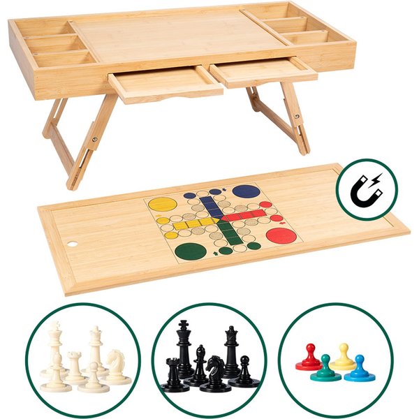 Bambus Spiel- und Puzzletisch "Magnet 4 in 1"