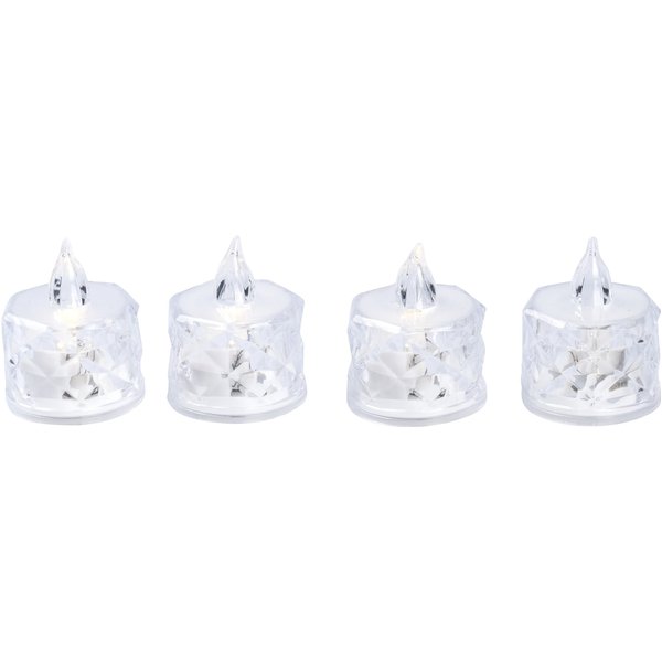 LED-Teelichter „Diamond“, 4 Stück