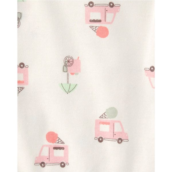 Carter's 3-tlg. Set T-Shirt, Body kurzarm und Shorts Ringel Eiswagen