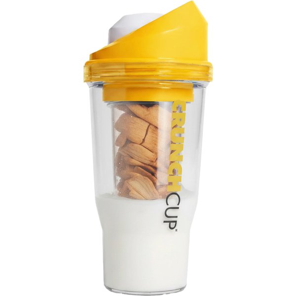 CrunchCup Original Tragbarer Müslibecher To Go 260 + 250 ml | Gelb