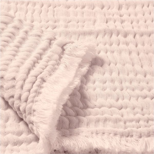 Nordic Coast Company Babydecke Musselin Fransen 80x80cm