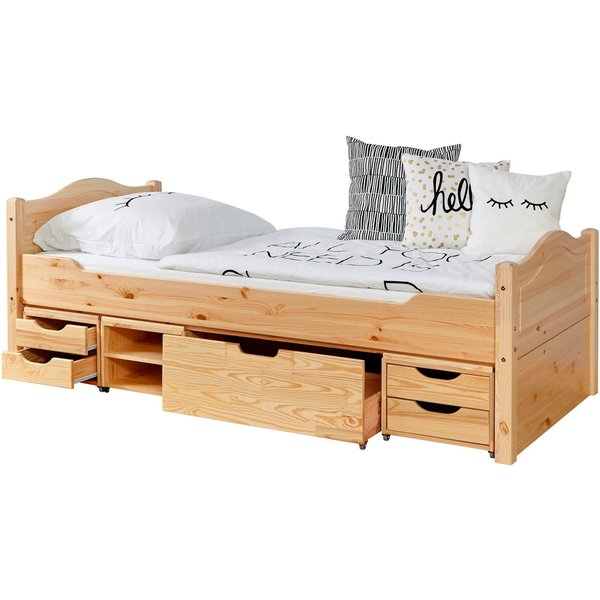 Ticaa Einzelbett "Leni" 90x200 Kiefer Natur