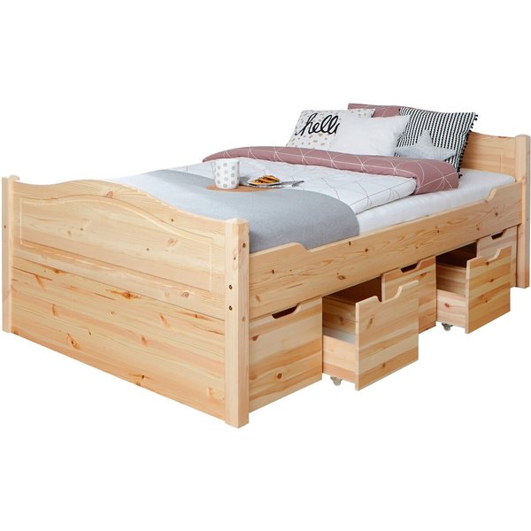 Ticaa Doppelbett "Leni" 140x200 mit 5er Schubkästen
