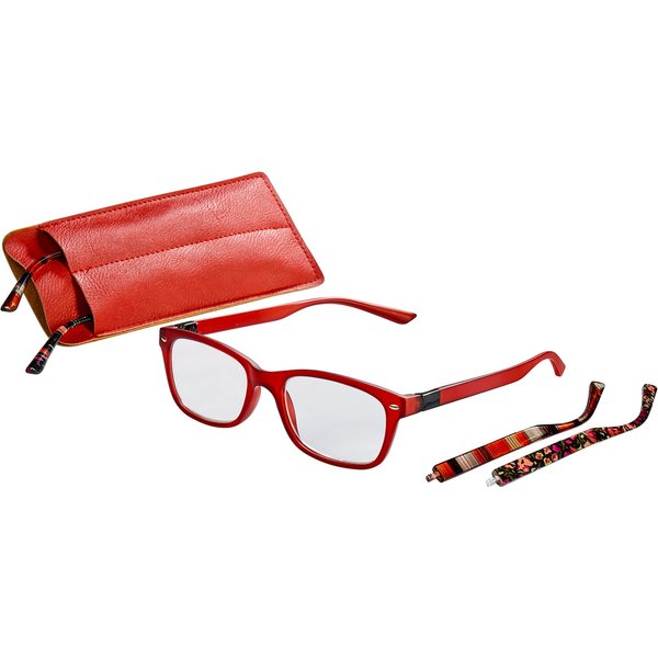 Fertig-Lesebrille mit Wechselbügel "rot mit Bügel"