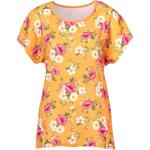 Blusenshirt „Blütenzauber“, Größe: M, orange