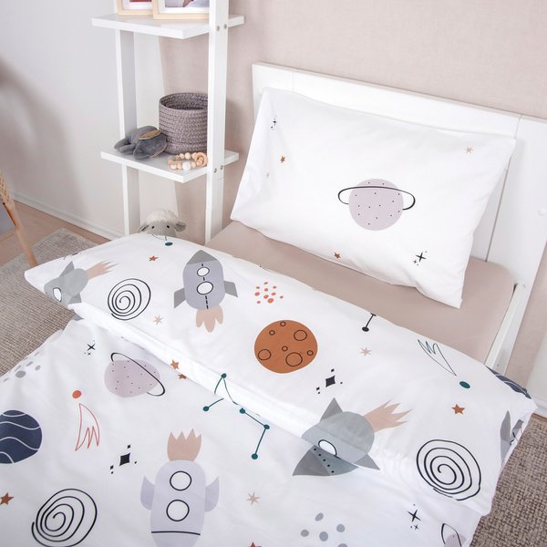 Baby Best Renforcé Wende-Bettwäsche Weltall 40x60 / 100x135 cm