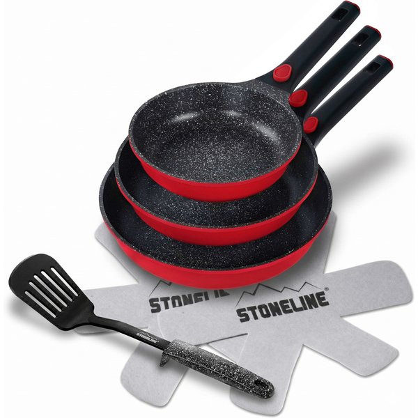 STONELINE® STONELINE SMART Pfannen-Set 6-teilig 20/24/28 | ohne Deckel - Rot