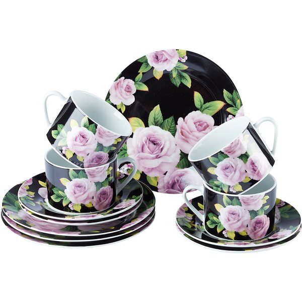 Kaffee-Service "Black-Rose", 12-teilig