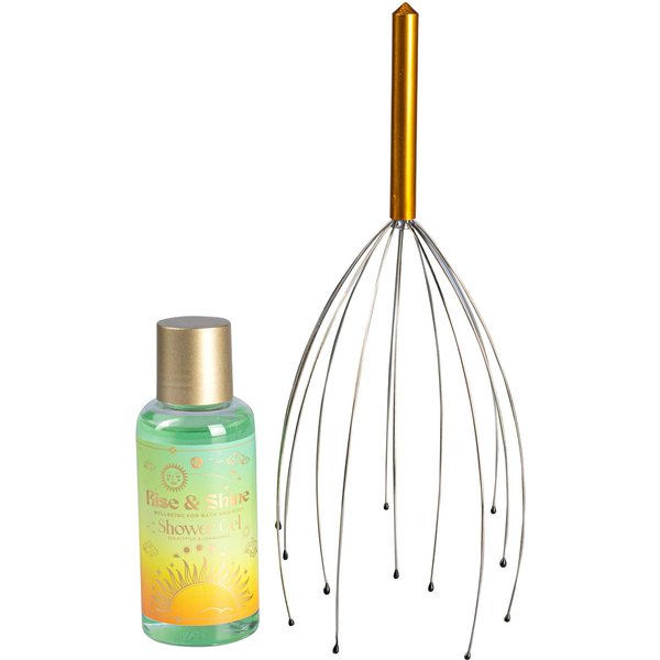 Duschgel, 30 ml + Kopfmassagestab, Wellness-Set „Rise & Shine“, 2-teilig