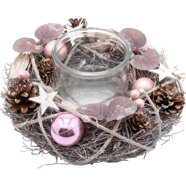Winter-Windlicht „Rosa“