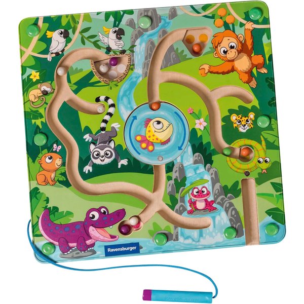 Ravensburger Play+ Magnetisches Holz-Labyrinth Dschungel