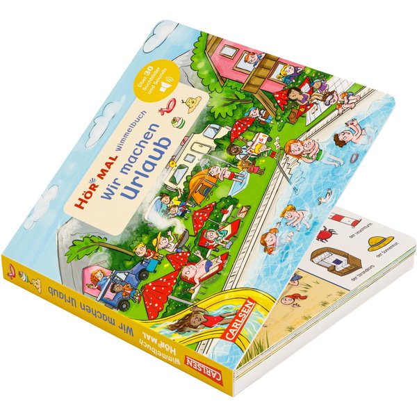 Carlsen Verlag Hör mal (Soundbuch) Wimmelbuch: Wir machen Urlaub