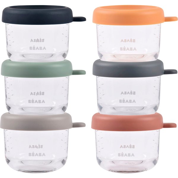 Beaba 6er-Set Portionsbehälter aus Glas 150 ml