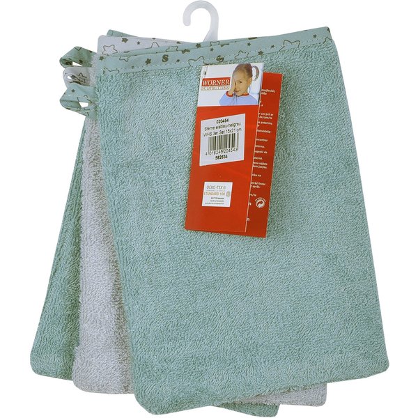 Wörner 3er-Pack Waschlappen 15x21 cm blau