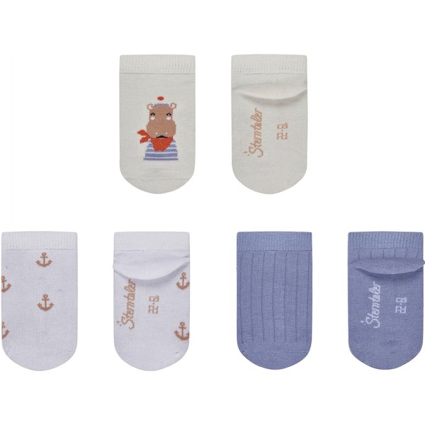 Sterntaler 3er-Pack Sneakersocken Hippo