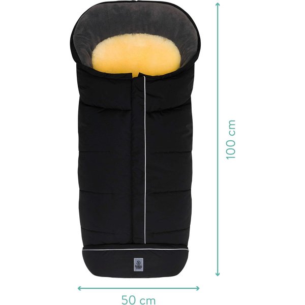 Babycab Lammfell-Fußsack Inari für Kinderwagen, Buggy schwarz