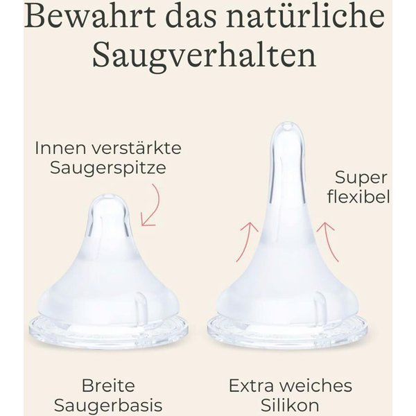 Lansinoh 2er-Pack Babyflaschen NaturalWave Sauger, Weithals, 160 ml