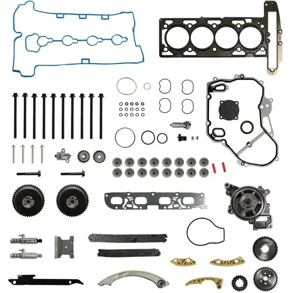 For Buick GMC 2.0 2.4 L4 DOHC Timing Chain Kit Head Gasket Bolts Set &Water Pump
