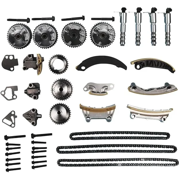12633451 Engine Timing Chain Kit with VVT Solenoid Compatible with Cadillac Saab Suzuki 2005-2017 2.8 3.0L 3.2L 3.6L HFV6