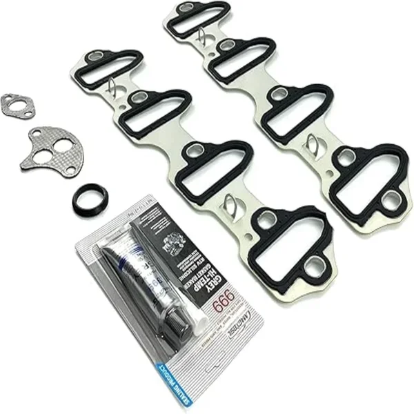 Intake Manifold Gasket Set Aluminum for Silverado Tahoe GMC Sierra 4.8L 5.3L 6.0L OHV 89060413 Metal Carrier MS98016T