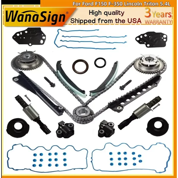 Timing Chain Kit With Cam Phasers and VVT Valves For 2005-2010 Ford F150 F350 Lincoln 5.4L