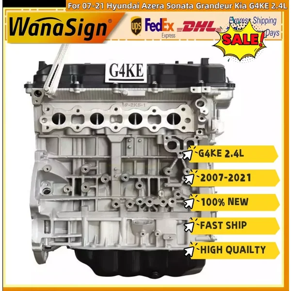 Long block Engine Assembly For 07-21 Hyundai Azera Sonata Grandeur Kia G4KE 2.4L