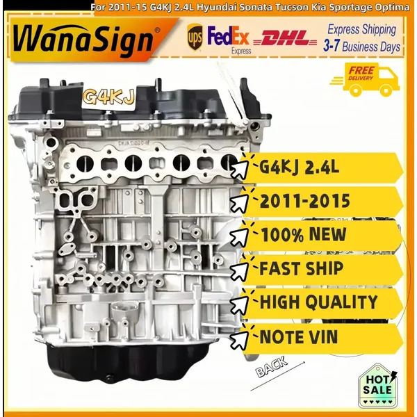 Long block Engine Assembly For 2011-2015 Hyundai Sonata Kia Optima G4KJ 2.4L GDi