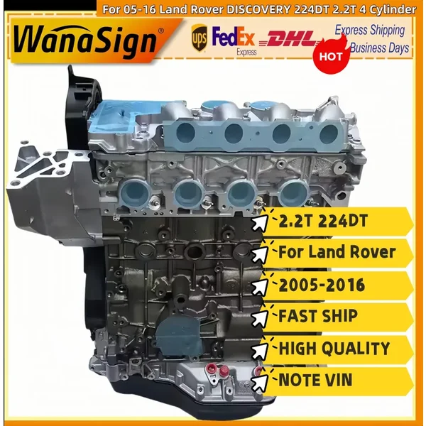 Long Block Engine Assembly For 05-16 Land Rover DISCOVERY 224DT 2.2T 4 Cylinder