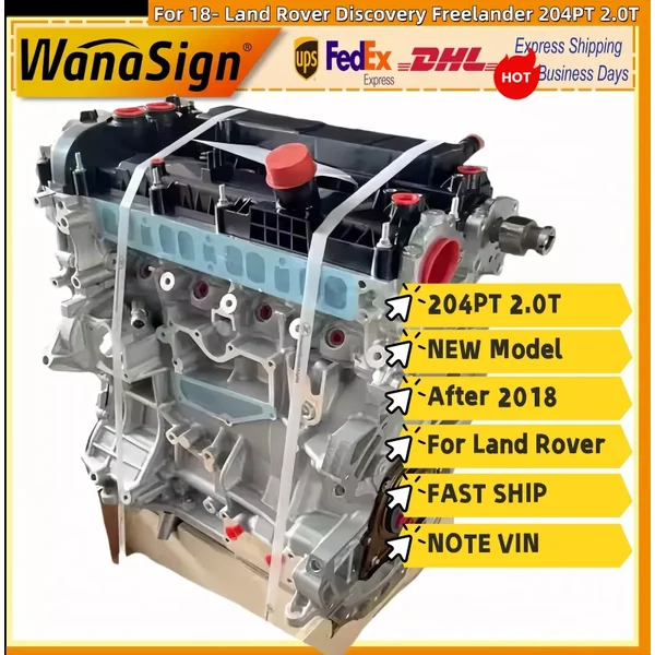 Long Block Engine Assy For 18- Land Rover Discovery Freelander 204PT 2.0T New