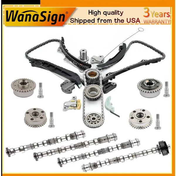For 11-15 Chrysler Jeep Ram 3.6L 4pcs Intake&Exhaust Camshaft & Timing Chain Kit