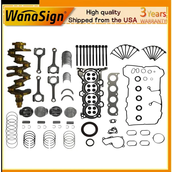 G4NH 2.0L Engine Crankshaft Con Rods Head Gasket Set For 2015-2020 Hyundai Kia