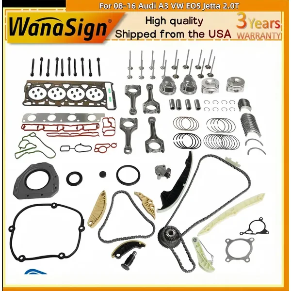 Engine Overhaul Rebuild Kit - Piston ConRods For 08-16 Audi A3 VW EOS Jetta 2.0T