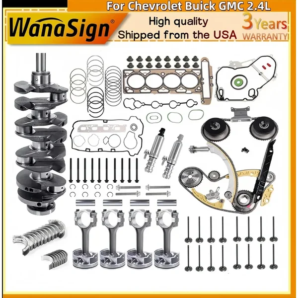 Engine Rebuild Overhaul Kit Crankshaft Rods Timing For Chevrolet Buick GMC 2.4L