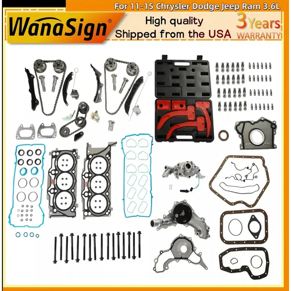 Engine Rebuild&Timing Chain Kit For 11-15 Chrysler Dodge Jeep Ram 3.6L Cherokee