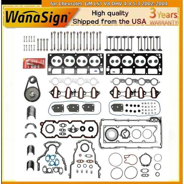 Gasket Set Timing Chain Kit Bolts For Chevrolet GM LS1 V8 OHV 4.8 5.3 2002-2004