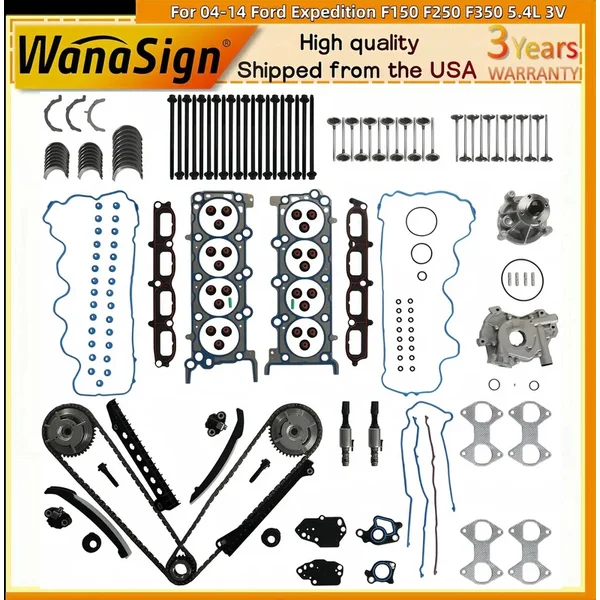 Timing Chain Kit w/ Pump Gasket For 04-14 Ford Expedition F150 F250 F350 5.4L 3V