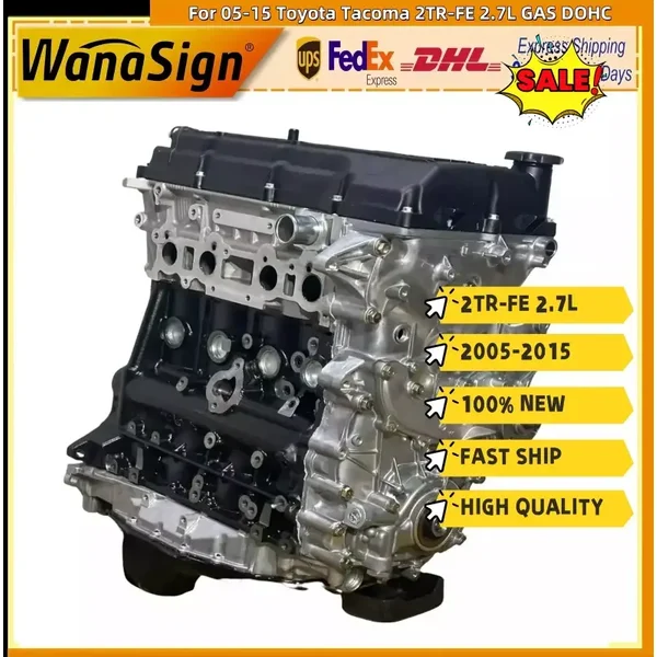 2TR-FE 2.7L Long Block Cylinder Engine Assembly For Toyota Tacoma 2005-2015 GAS