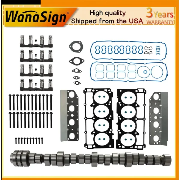 MDS Hemi Camshaft Valve Lifter Kit Head Gasket Set For Ram Dodge 5.7L V8 2009-15
