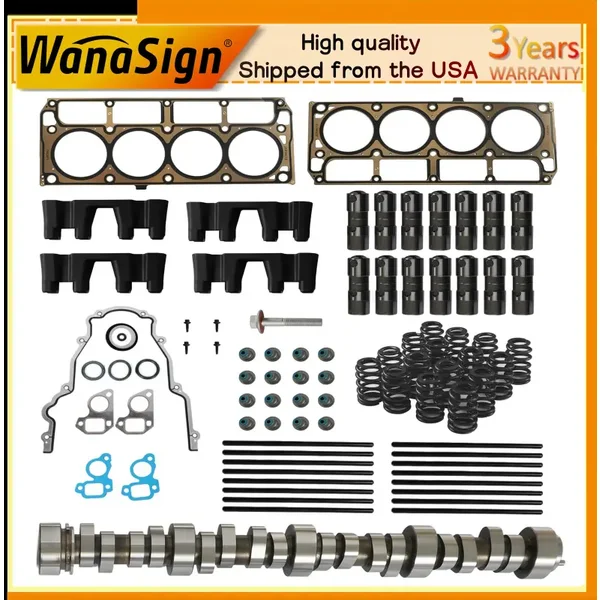 Sloppy Stage 2 Camshaft Kit Lifters W/Head Gasket Set For Chevrolet GMC 1999-2013 Gen III/IV LS 4.8 5.3 Vortec Trucks V8