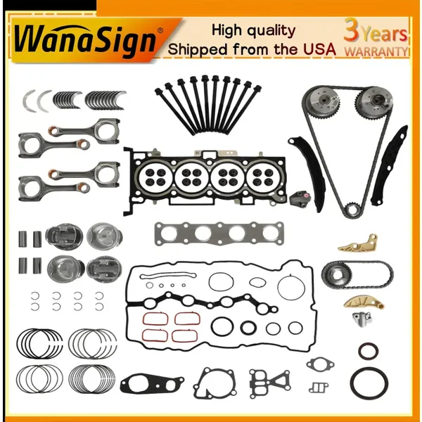 G4KJ Engine Rebuild Overhaul Kit Timing Chain Kit For Kia Sportage Hyundai Tucson 2.4L 2011-2020