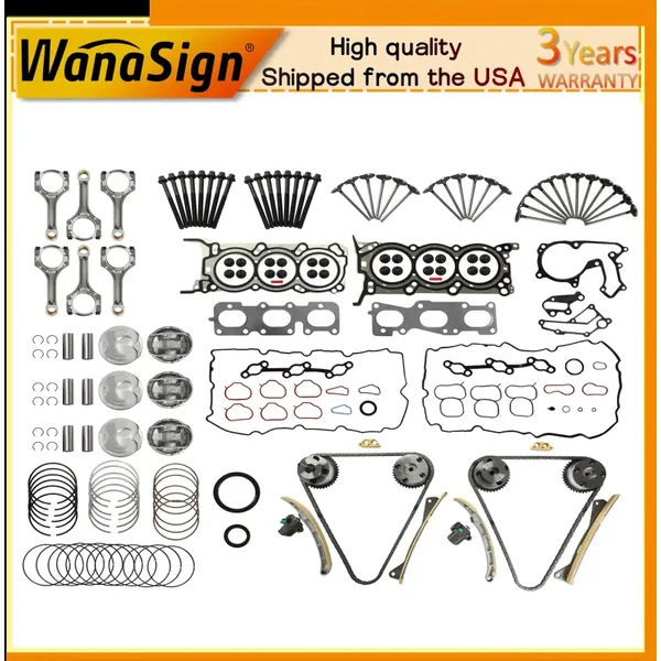 G6DH 3.3L Engine Overhaul Rebuild Kit Head Gasket Set For Hyundai Santa Fe Kia Sorento 11-19