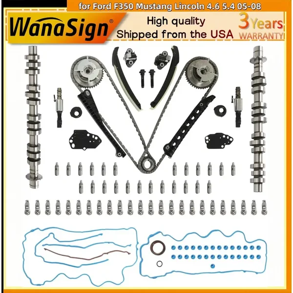 Timing Chain Kit Camshaft Rocker Arm For Ford F350 Mustang Lincoln 4.6 5.4 05-08