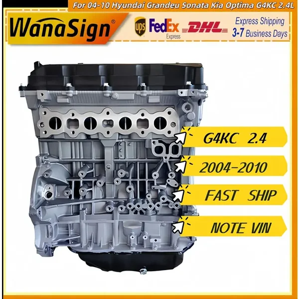 G4KC 2.4L Long block Engine Assembly Fit For 2004-2010 Hyundai Sonata Kia Optima