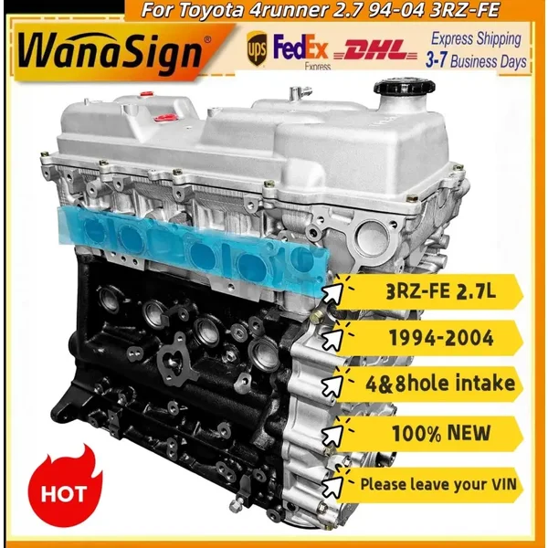 3RZFE 2.7L Long Block Engine Assembly For Toyota 4runner Tacoma T100 1994-2004
