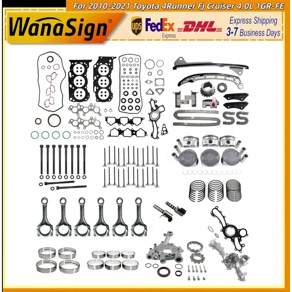 For 2010-21 Toyota 4Runner FJ Cruiser 4.0L 1GR-FE Engine Rebuild Kit Gasket Set
