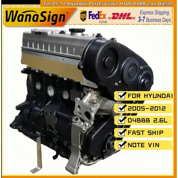 AUTO Block Engine Assembly For 2005-12 Hyundai Porter Grace H100 D4BB 2.6 Diesel